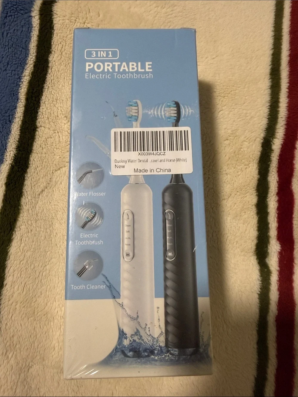 Portable Electric Toothbrush 3-in-1 - White